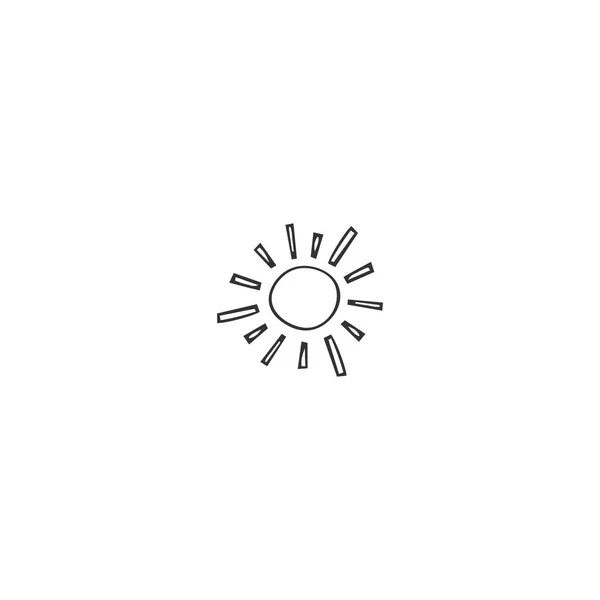 Élément de logo vectoriel minimal. icône dessinée à la main, un soleil . — Image vectorielle