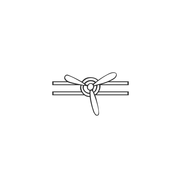Літак ізольований елемент логотипу. Рука намальована векторна піктограма . — стоковий вектор