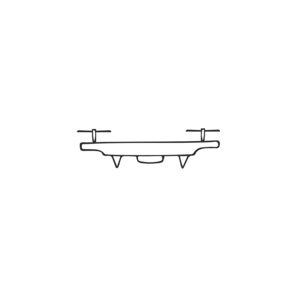 Icono vectorial dibujado a mano. Drone, aplicación de teledetección . — Vector de stock