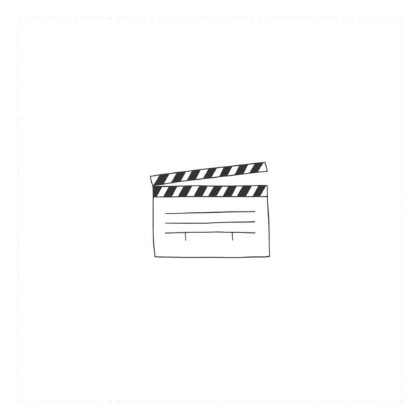 Un clapperboard, vecteur dessiné à la main icône. Cinéma objet isolé, illustration cinématographique . — Image vectorielle