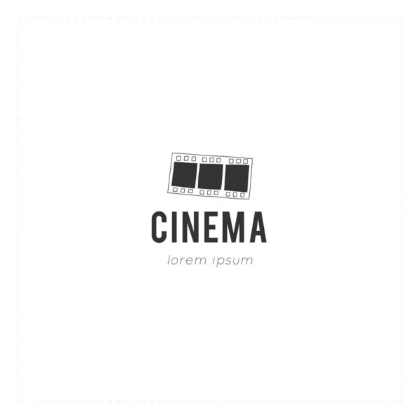 Illustration cinématographique, objet isolé au cinéma. Modèle de logo vectoriel dessiné à la main avec un film. — Image vectorielle