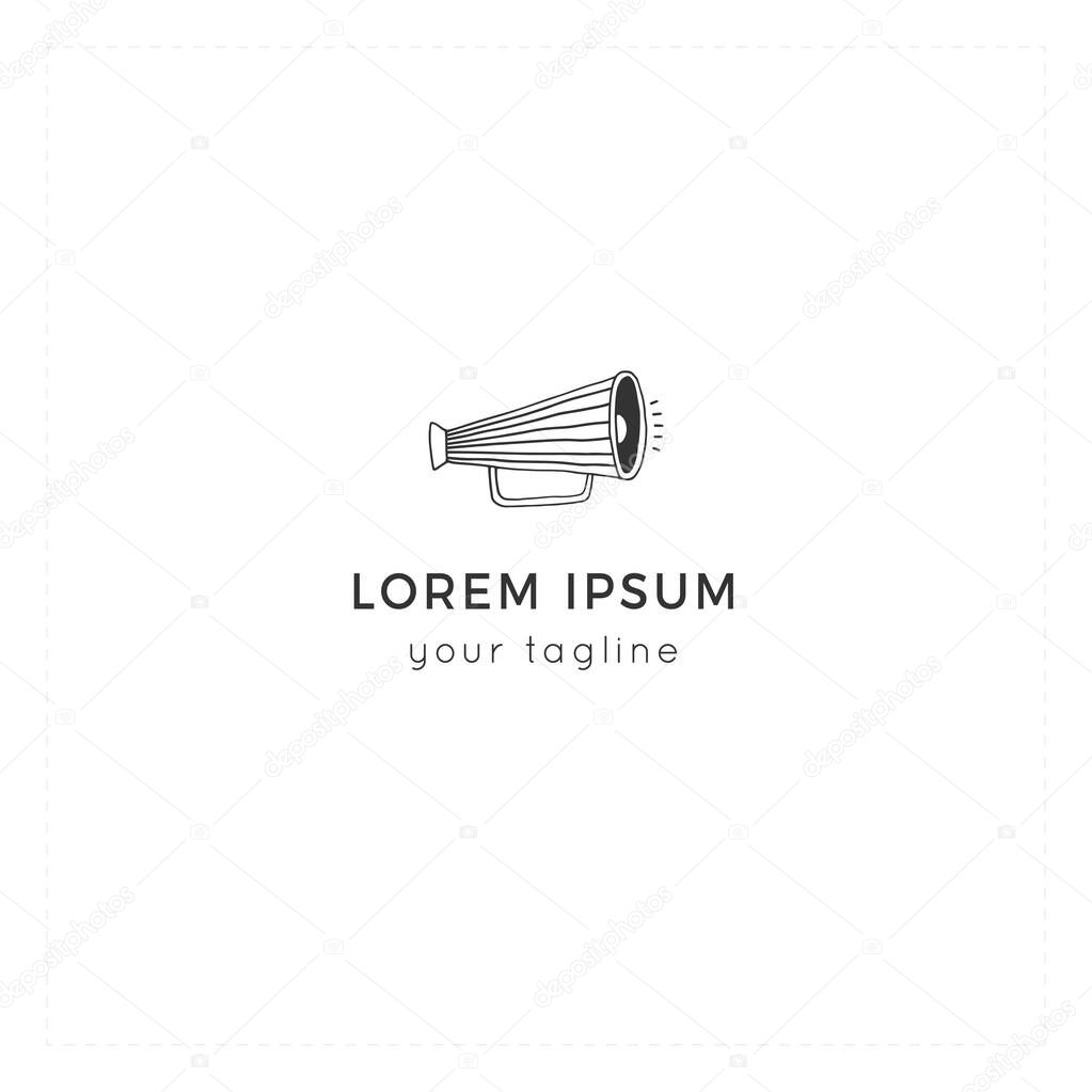 Cinema isolated object, cinematography illustration. A film, vector icon. Vector hand drawn logo template. For movie houses, shops and cafe, for car cinema. For branding and business identity.