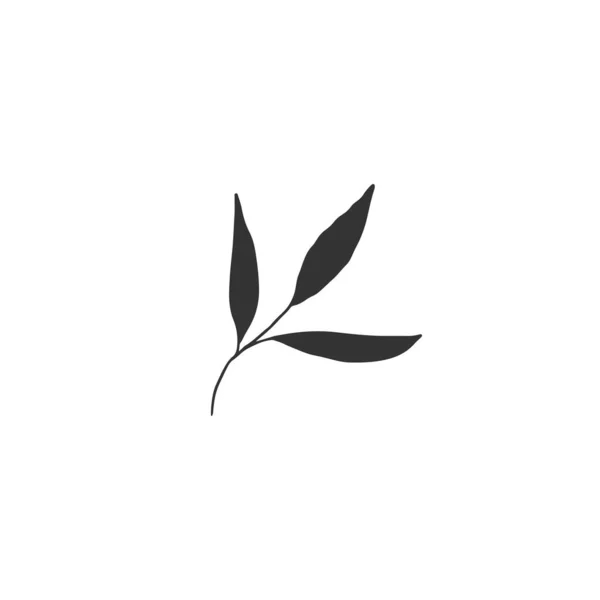 手描きの葉。ベクトルシンプルな花アイコン. — ストックベクタ