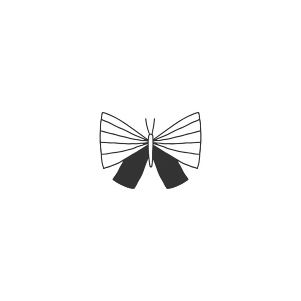 Icono de insecto dibujado a mano, una mariposa. Vector ilustración simple. — Vector de stock