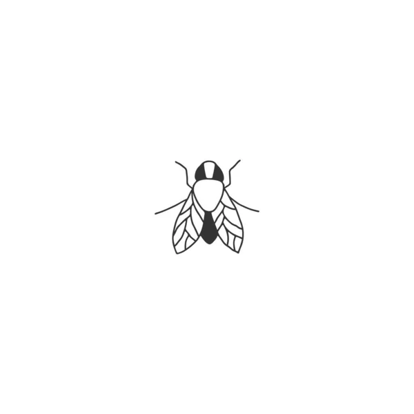 Vector insect icon, a fly. Hand drawn simple illustration. — Stock Vector