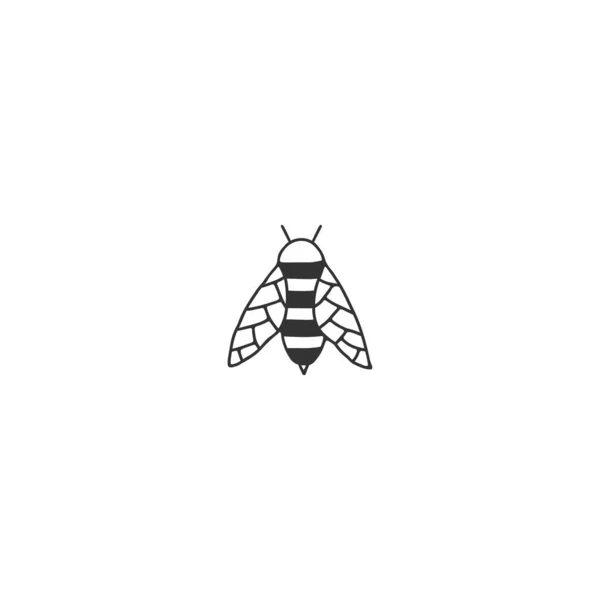 Icono del insecto vector, una abeja. Dibujado a mano gráficos simples. — Vector de stock