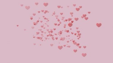 Sevgililer günü arka plan, uçan Kalpler