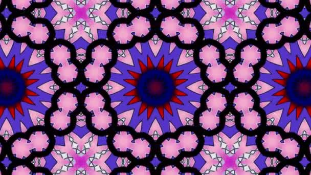 Pink Kaleidoscope Sequence Patterns — Stock Video