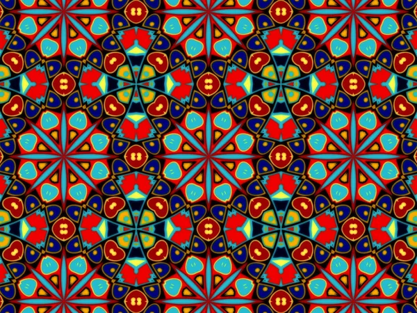 Einen Abstrakten Geometrischen Ethnischen Oder Stammesstil Mosaikmuster — Stockfoto
