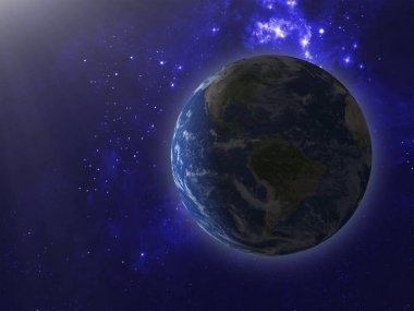 Alan arka plan - dünya ve güneş yıldızların karşı aydınlatıcı. Nasa tarafından döşenmiş bu görüntü unsurları