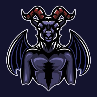 Devil goat, Mascot logo, Sticker design, Vector illustration. clipart