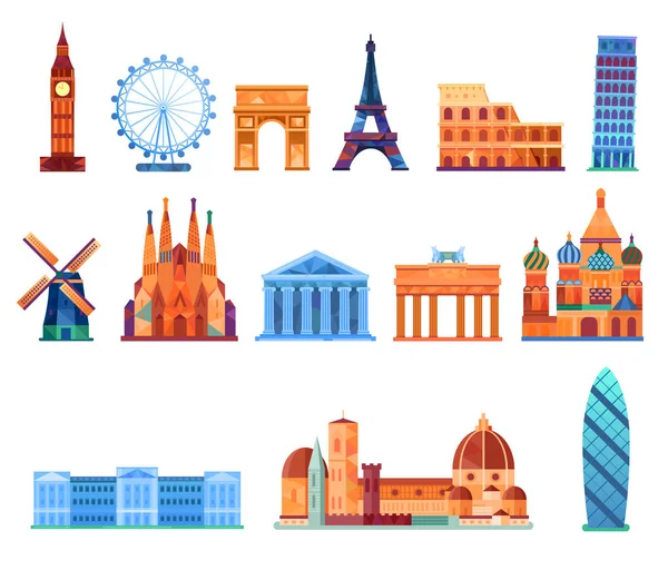 Europe landmark, Vector infographic elements.