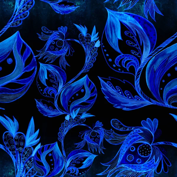 装飾的な物 水彩背景にペイズリー 水彩画 エスニック スタイルのパターン 花の組成物 定型化された花 印刷物 Web サイト — ストック写真