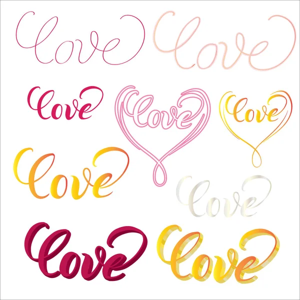 Vector Word Love Calligraphy Lettering Use Printed Materials Signs Items — Stock Vector