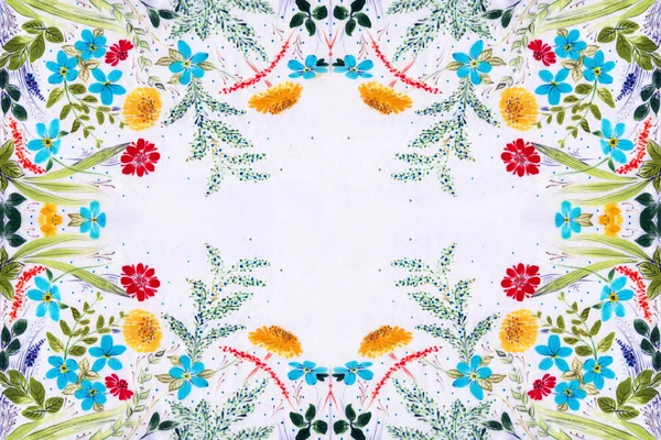 Alan Çiçek Otlar Ipek Dekoratif Bir Kompozisyon Batik Beyaz Bir — Stok fotoğraf