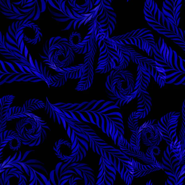 Aquarela Ramos Com Folhas Composição Decorativa Padrão Sem Costura Imagem — Fotografia de Stock