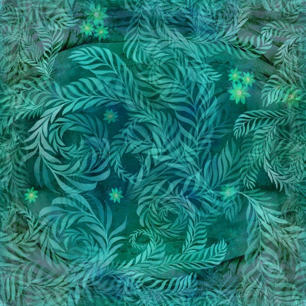 水彩画 枝の葉 装飾的組成物 シームレス パターン 水彩画背景画像 装飾的組成物 印刷物 Web サイト — ストック写真