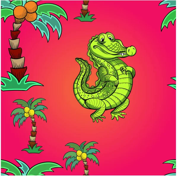 Crocodile Illustration Vectorielle Pour Enfants Utilisez Matériel Imprimé Des Panneaux — Image vectorielle