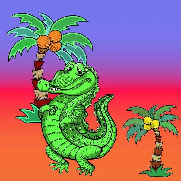 Crocodile Illustration Vectorielle Pour Enfants Utilisez Matériel Imprimé Des Panneaux — Image vectorielle