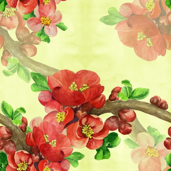 Branches Flowering Tree Seamless Pattern Wallpaper Use Printed Materials Signs — Stock Photo, Image