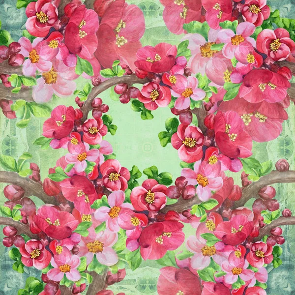 สาขาของต นไม ดอกไม ปแบบท รอยต วอลเปเปอร โปสเตอร โปสการ บรรจ าหอม — ภาพถ่ายสต็อก