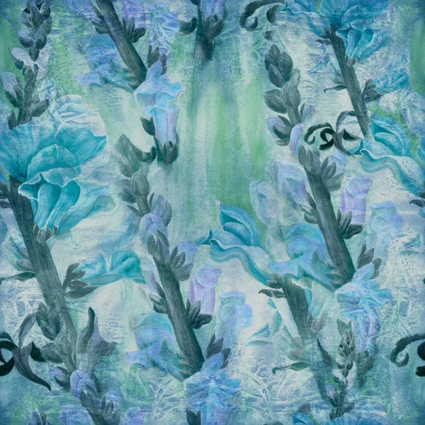 Akvarell Gren Med Blommor Och Knoppar Lejonets Gap Trädgård Blommor — Stockfoto