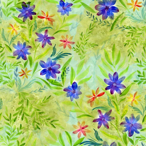 Aquarel Bloemen Een Aquarel Achtergrond Abstracte Wallpaper Met Bloemmotieven Naadloze — Stockfoto