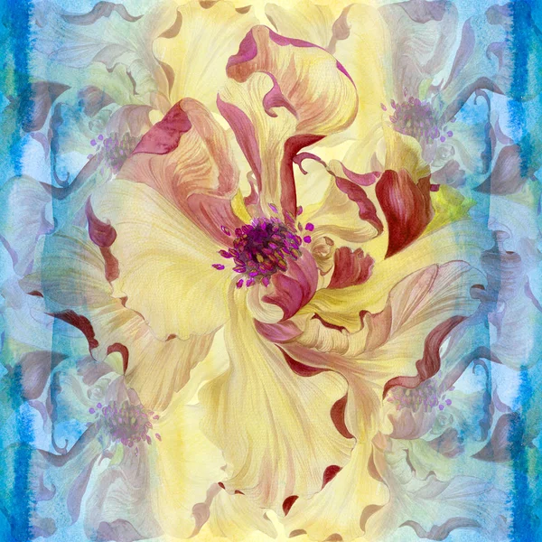 ดอกไม บนพ นหล วอลล เปเปอร นามธรรมท ลวดลายดอกไม ปแบบท รอยต องค — ภาพถ่ายสต็อก