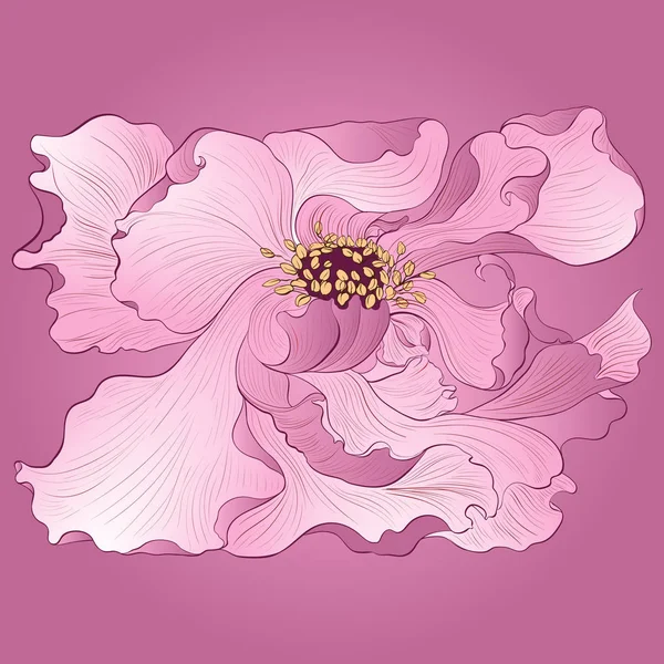 Vector Fantasy Flowers Decorative Composition Flowers Long Petals Wallpaper Use — Stock Vector