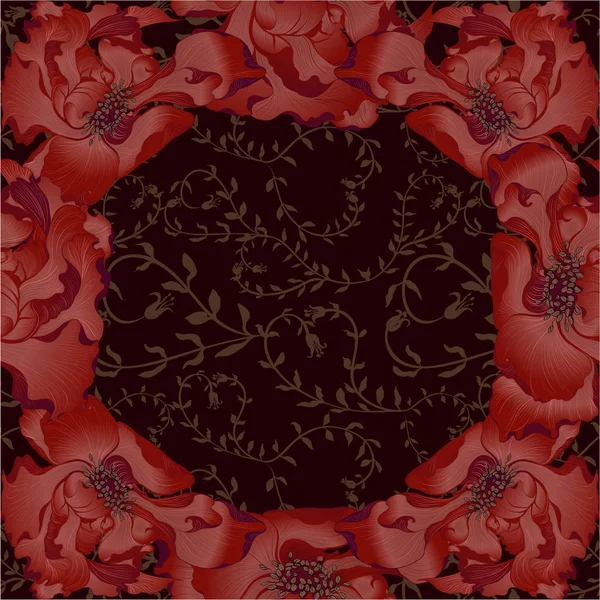 ベクトル ファンタジーの花 装飾的組成物 長い花弁を持つ花 シームレスなパターンを使用して 印刷物 ポスター カード 包装のためのパターン — ストックベクタ