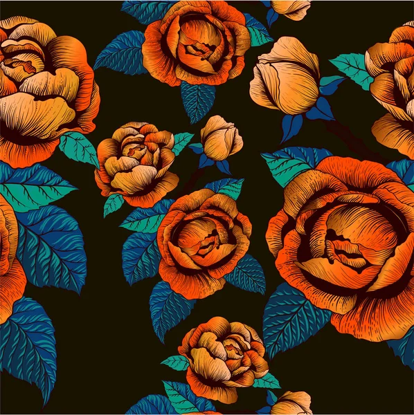 Flowers Vector. A branch of roses with leaves, flowers and buds. Collage of flowers and leaves on a on white background . Use printed materials, signs, items, websites, maps. Seamless pattern. Royalty Free Stock Vectors