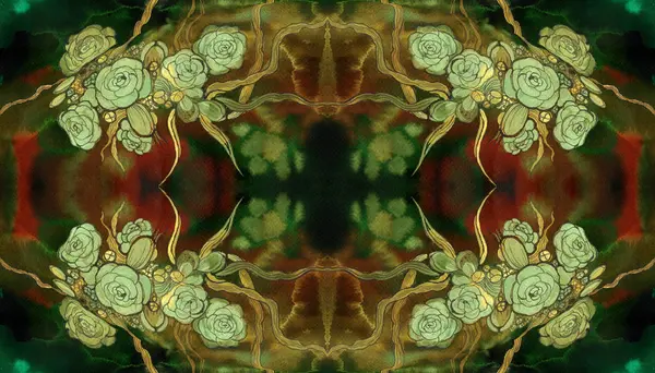Blumen Nahtloses Muster Aquarell Hintergrund Abstrakte Tapete Mit Floralen Motiven — Stockfoto