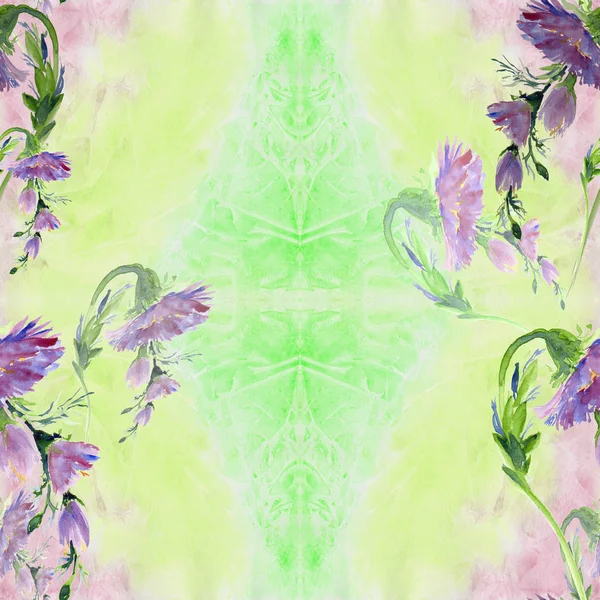 Kwiaty Tle Akwarela Streszczenie Tapety Motywami Kwiatowymi Jednolity Wzór Kompozycja — Zdjęcie stockowe