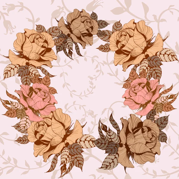 Nahtloser pattern.vector. ein Rosenzweig mit Blättern, Blüten und Knospen. Verwendung von Druckmaterialien, Schildern, Gegenständen, Webseiten, Karten. — Stockvektor