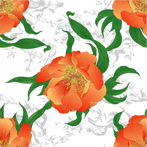 Fondo vectorial. Flores silvestres. Siluetas de plantas. Ramo con hojas, flores y brotes. Patrón sin costura . — Archivo Imágenes Vectoriales