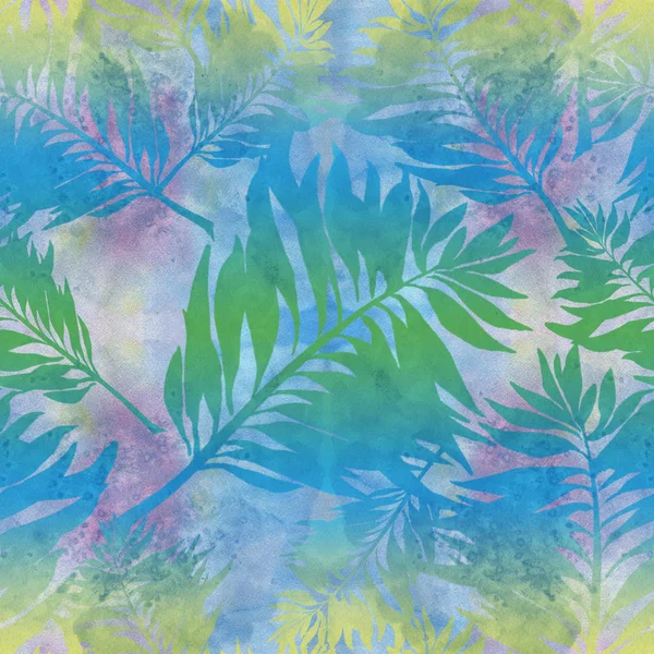 Φύλλα Διακοσμητική Σύνθεση Φόντο Ακουαρέλας Floral Μοτίβα Απρόσκοπτο Μοτίβο Χρήση — Φωτογραφία Αρχείου