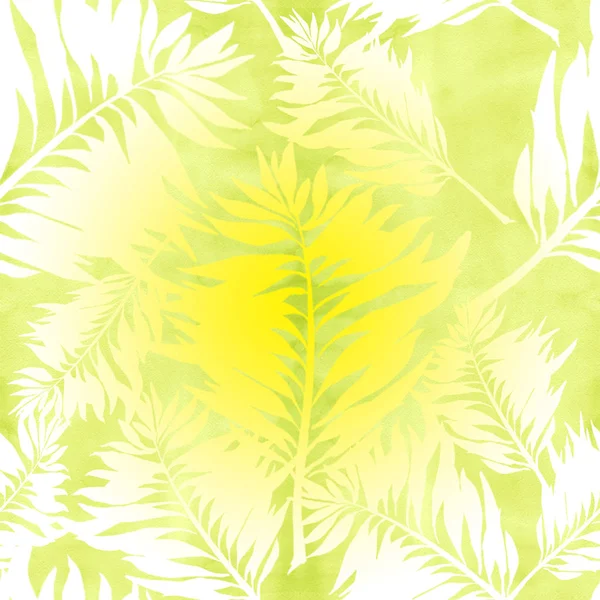 Φύλλα Διακοσμητική Σύνθεση Φόντο Ακουαρέλας Floral Μοτίβα Απρόσκοπτο Μοτίβο Χρήση — Φωτογραφία Αρχείου