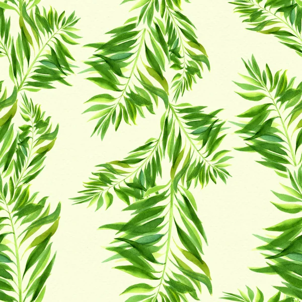Leaves Decorative Composition Watercolor Background Floral Motifs Seamless Pattern Use — Stock Photo, Image