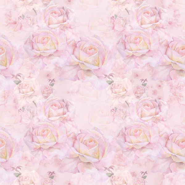 Квіти Рамка Квітів Троянди Акварельному Фоні Ботанічний Малюнок Використовувані Друковані — стокове фото