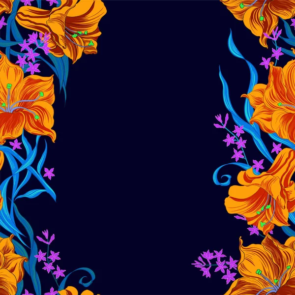 Vecteur Bouquet Fleurs Fond Sans Couture Composition Abstraite Des Plantes — Image vectorielle