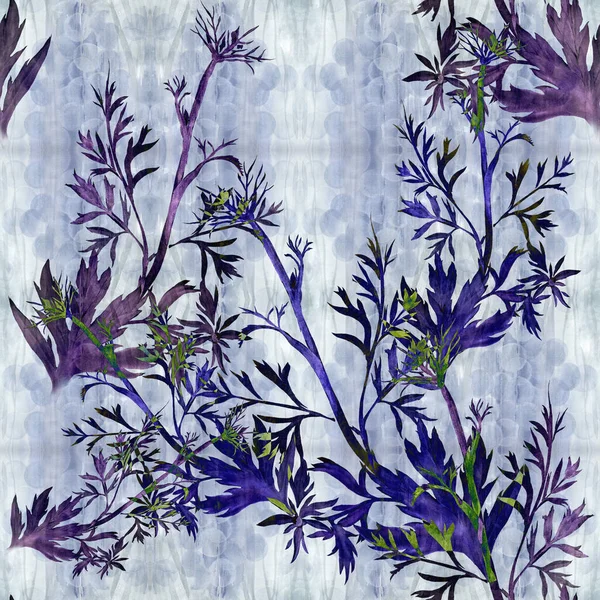 Field Gyógynövények Egy Akvarell Háttér Zökkenőmentes Minták Absztrakt Dekoratív Kompozíció — Stock Fotó