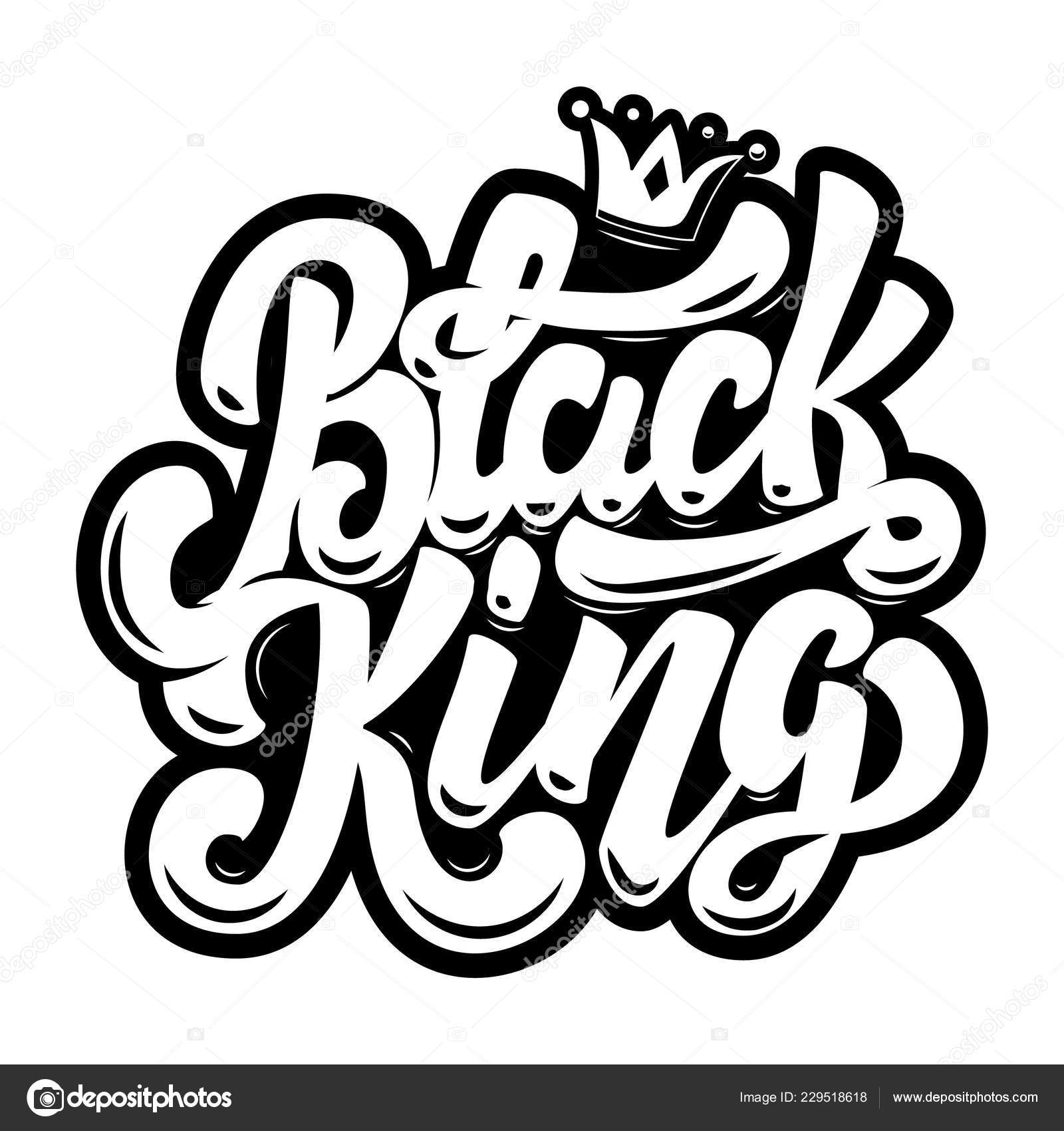 Rei Negro Frase Letras Sobre Fundo Branco Elemento Design Para Vetor de  ©art-l@i.ua 229518618, image size:1600x1700