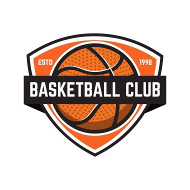 Basketbol spor Amblemler. Tasarım öğesi için poster, logo, etiket, arma, işaret, t gömlek. Vektör çizim
