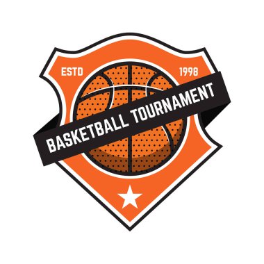 Basketbol spor Amblemler. Tasarım öğesi için poster, logo, etiket, arma, işaret, t gömlek. Vektör çizim