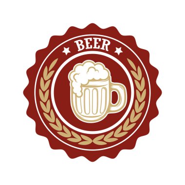 Vintage bira etiket. Tasarım logo, etiket, arma, işaret, menü öğeleri. Vektör çizim
