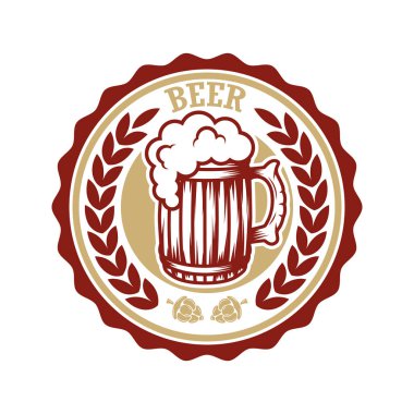 Vintage bira etiket. Tasarım logo, etiket, arma, işaret, menü öğeleri. Vektör çizim
