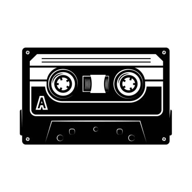 Ses kaset illüstrasyon. Tasarım öğesi için logo, etiket, arma, işaret, poster, t gömlek. Vektör görüntü