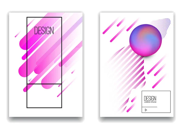 Eine Reihe Von Banner Design Vorlagen Mit Abstrakten Lebendigen Verlaufsformen — Stockvektor