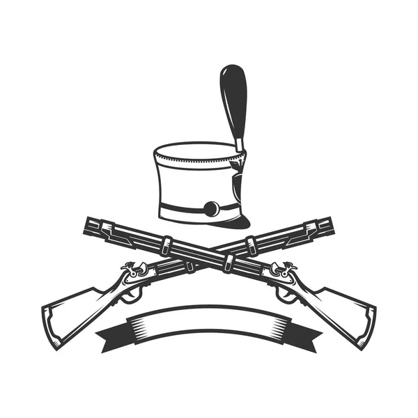 Modelo Emblema Com Espingardas Cruzadas Chapéu Hussar Elemento Design Para —  Vetores de Stock