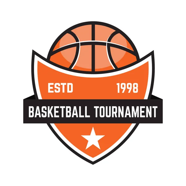 Basket Sport Emblem Designelement För Affisch Logotyp Etikett Emblem Sign — Stock vektor